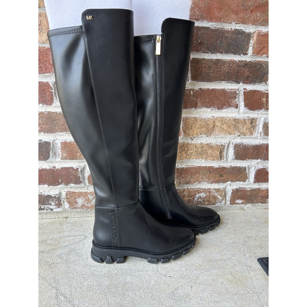 NEW/NO BOX Michael Kors Ridley Riding Boots Black, Size 6.5 Lug Sole - Picture 12 of 14